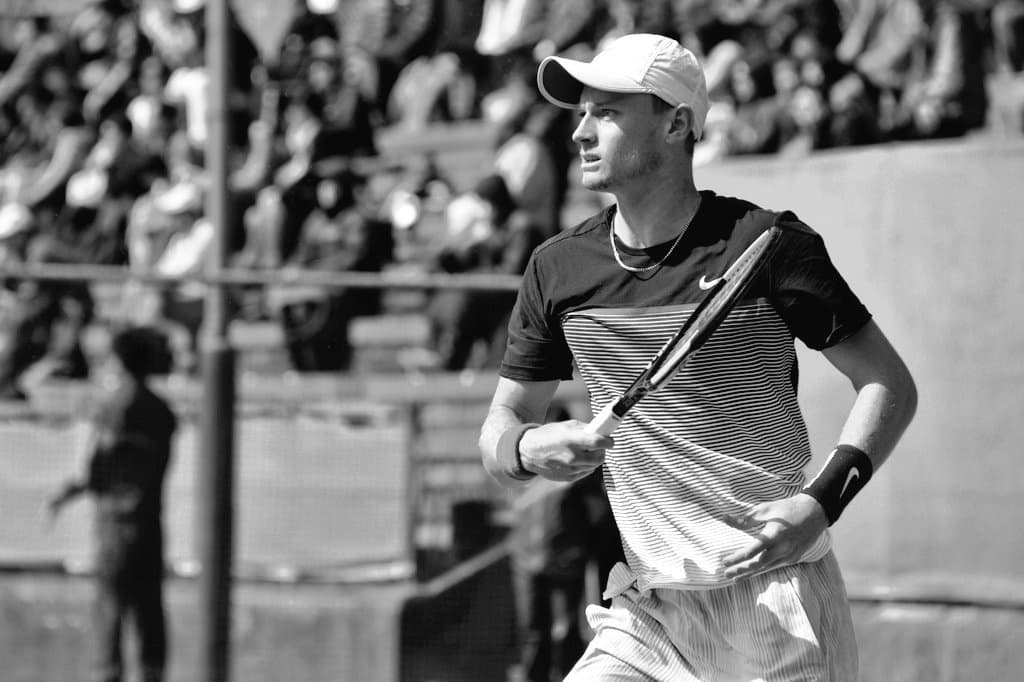 Tennis player in action